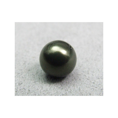 Perle ronde 8mm nacrée Swarovski Dark Green (x5)