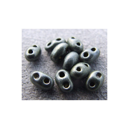 Twin Beads 2,5X5mm Jet Dark Green Pearl (x tube de 23gr env.)