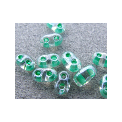 Twin Beads 2,5X5mm Crystal Green Color Lined (x tube de 23gr env.)