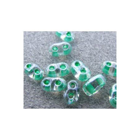 Twin Beads 2,5X5mm Crystal Green Color Lined (x tube de 23gr env.)