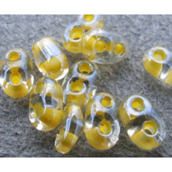 Twin Beads 2,5X5mm Crystal Yellow Color Lined (x tube de 23gr env.)