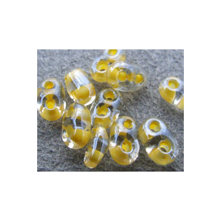 Twin Beads 2,5X5mm Crystal Yellow Color Lined (x tube de 23gr env.)