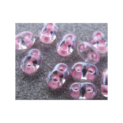 Twin Beads 2,5X5mm Crystal Pink Color Lined (x tube de 23gr env.)