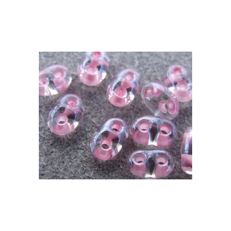 Twin Beads 2,5X5mm Crystal Pink Color Lined (x tube de 23gr env.)
