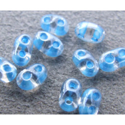 Twin Beads 2,5X5mm Crystal Light Blue Color Lined (x tube de 23gr env.)