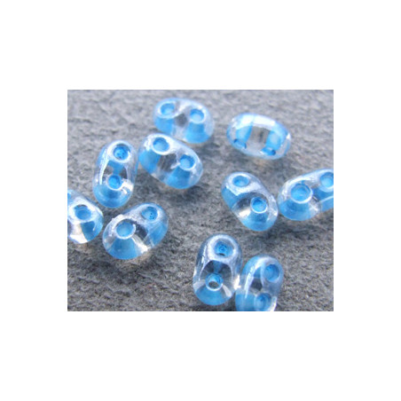 Twin Beads 2,5X5mm Crystal Light Blue Color Lined (x tube de 23gr env.)