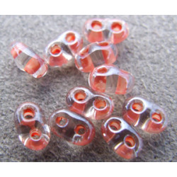 Twin Beads 2,5X5mm Crystal Yellow Orange Color Lined (x tube de 23gr env.)