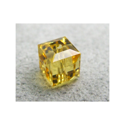 Perle cube en cristal Swarovski 5601 6mm Light Topaz (x1) 