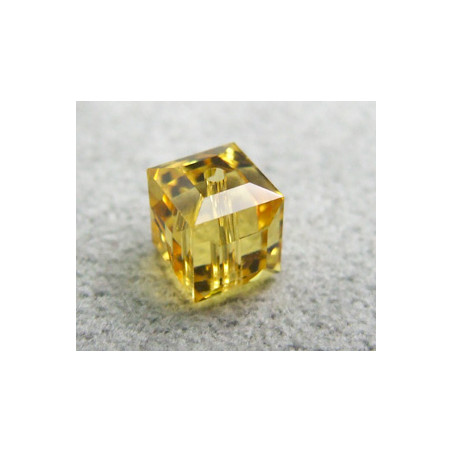 Perle cube en cristal Swarovski 5601 6mm Light Topaz (x1) 