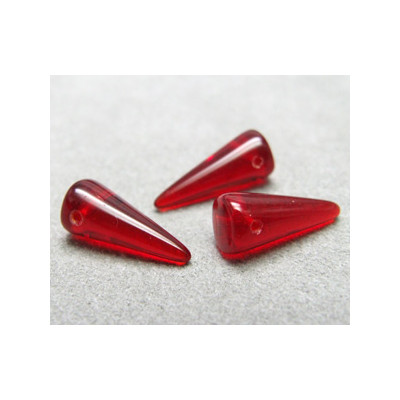 Spikes en verre de Bohême 17x7mm Ruby (x1)