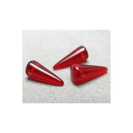 Spikes en verre de Bohême 17x7mm Ruby (x1)