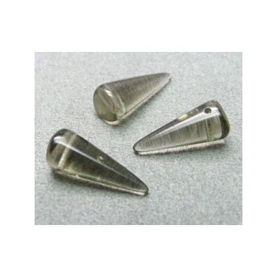 Spikes en verre de Bohême 17x7mm Black Diamond (x1)