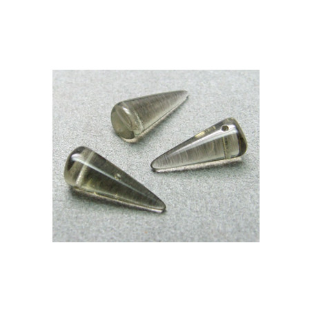 Spikes en verre de Bohême 17x7mm Black Diamond (x1)
