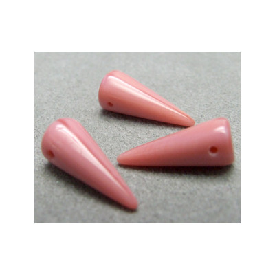 Spikes en verre de Bohême 17x7mm Pink Coral (x1)