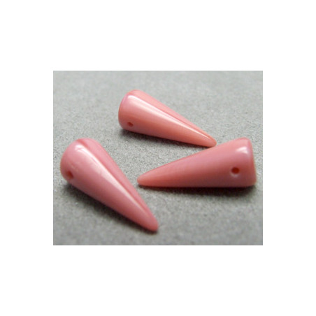 Spikes en verre de Bohême 17x7mm Pink Coral (x1)