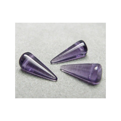 Spikes en verre de Bohême 17x7mm Tanzanite (x1)