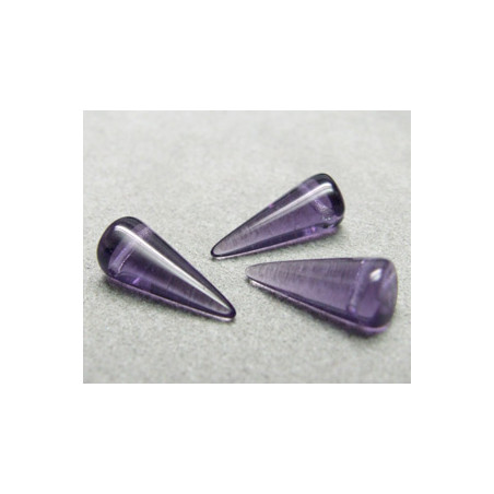 Spikes en verre de Bohême 17x7mm Tanzanite (x1)