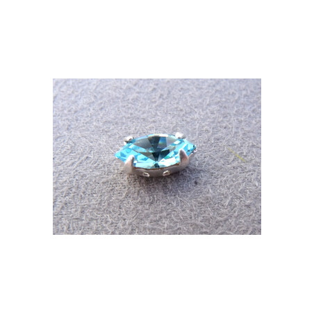 Navettes serties 10X5 Light Aquamarine (X2)