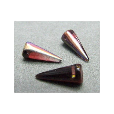 Spikes en verre de Bohême 17x7mm Magic Raspberry (x1)