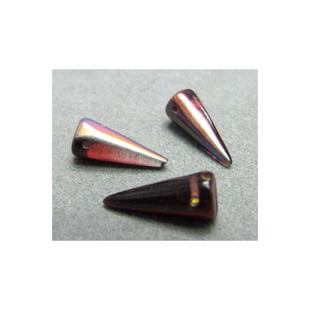 Spikes en verre de Bohême 17x7mm Magic Raspberry (x1)