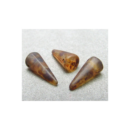 Spikes en verre de Bohême 17x7mm Heavy Picasso (x1)