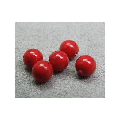 Perle ronde nacrée Swarovski 6mm Red Coral (x10)