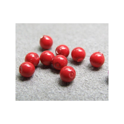 Perle ronde nacrée Swarovski 3mm Red Coral (x20)