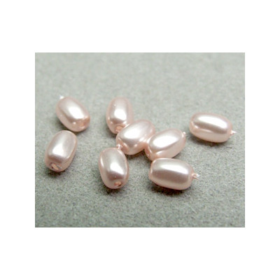 Perles Ovales Nacrées Rosaline 6X4mm (x1)
