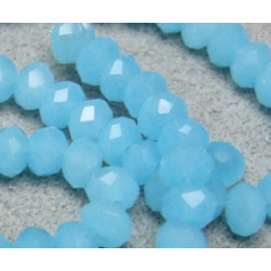 Perles rondes aplaties facettées 4x3mm Aquamarine Opal (x 1 fil de 100 perles)