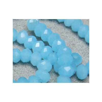 Perles rondes aplaties facettées 4x3mm Aquamarine Opal (x 1 fil de 100 perles)