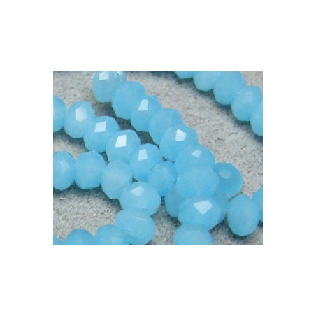 Perles rondes aplaties facettées 4x3mm Aquamarine Opal (x 1 fil de 100 perles)