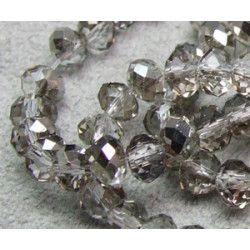 Perles rondes aplaties facettées 4x3mm Black Diamond Gold Luster (x 1 fil de 100 perles)