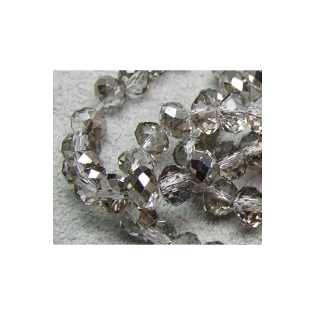 Perles rondes aplaties facettées 4x3mm Black Diamond Gold Luster (x 1 fil de 100 perles)