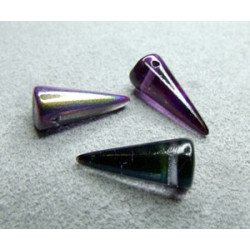 Spikes en verre de Bohême 17x7mm Magic Lilac (x1)