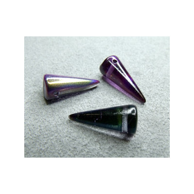 Spikes en verre de Bohême 17x7mm Magic Lilac (x1)