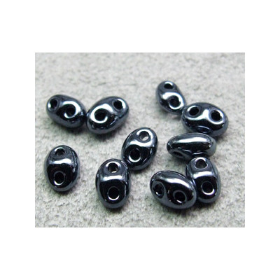 Twin Beads 2,5X5mm Hématite (x sachet de 25gr env.) 