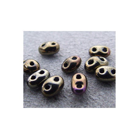 Twin Beads 2,5X5mm Jet Iris Brown (x sachet de 25gr env.)