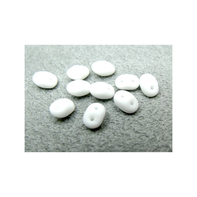 Perles Super Duo 2,5X5mm Chalk White Mat(x sachet de 20gr env.)