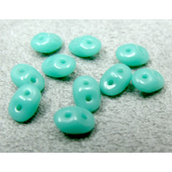 Perles Super Duo 2,5X5mm Opaque Green Turquoise (x 10gr env.) 