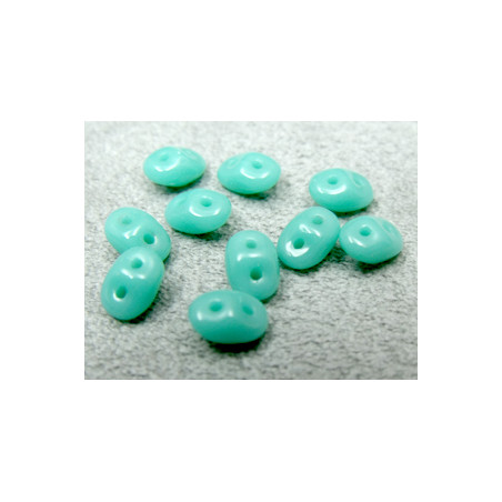 Perles Super Duo 2,5X5mm Opaque Green Turquoise (x 10gr env.) 