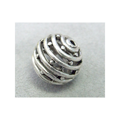 Perle métallisée boule spirale 17mm (x1)