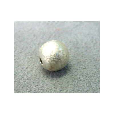 Perle métallisée boule lisse brossée 10mm argenté (x1)