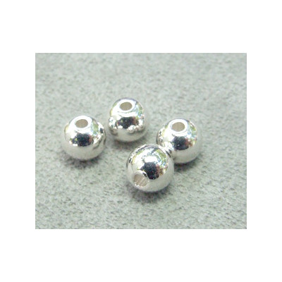Perle métallisée boule lisse 6mm argenté (x1)
