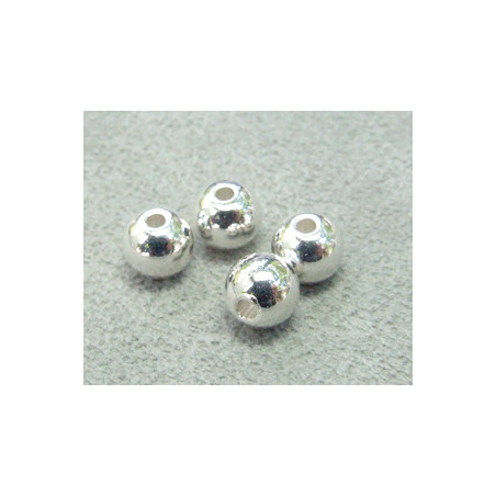Perle métallisée boule lisse 6mm argenté (x1)