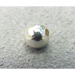 Perle métallisée boule lisse 5mm argenté (x1)