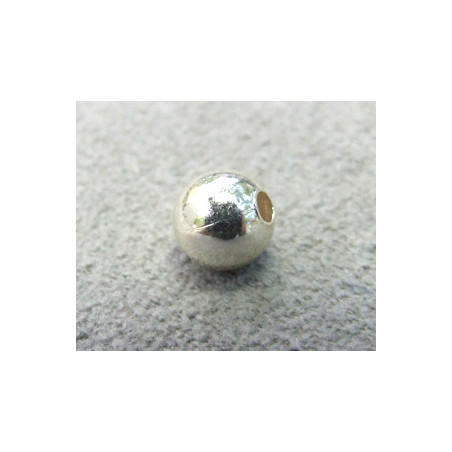 Perle métallisée boule lisse 5mm argenté (x1)