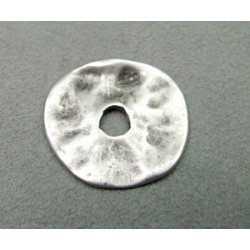 Perle intercalaire pièce usée diam. 30mm - argenté (x1)