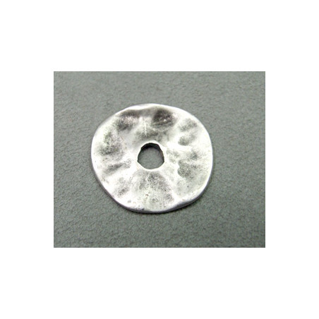 Perle intercalaire pièce usée diam. 30mm - argenté (x1)