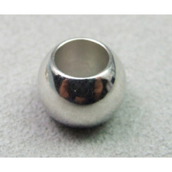 Perle rondelle intercalaire diam. 13mm trou 7mm - argenté (x1)