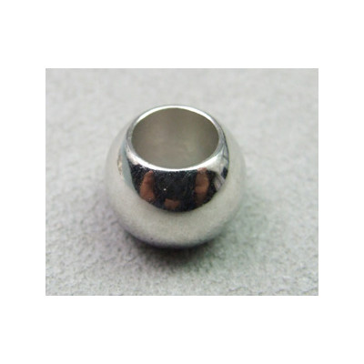 Perle rondelle intercalaire diam. 13mm trou 7mm - argenté (x1)